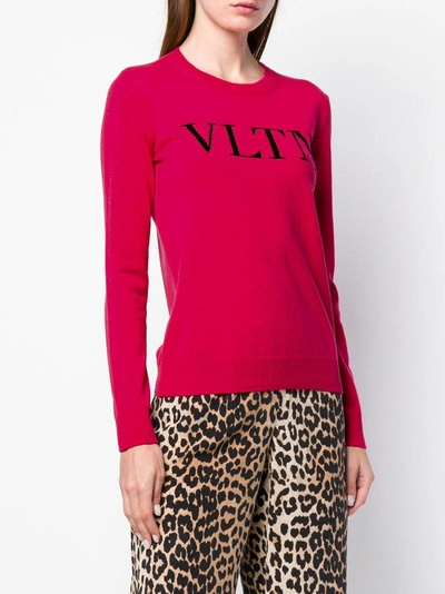 Shop Valentino Logo Sweater - Pink