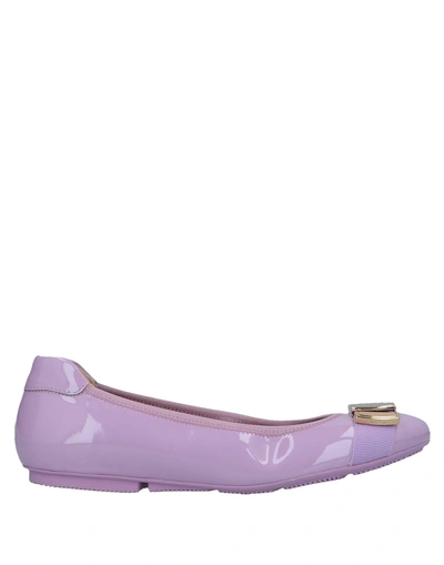 Shop Hogan Woman Ballet Flats Light Purple Size 6.5 Leather