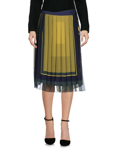 Shop Sacai Knee Length Skirt In Yellow