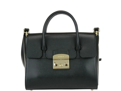 Shop Furla Small Metropolis Satchel In Onyx