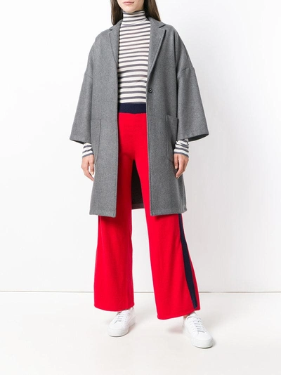 Shop Semicouture Oversize Buttoned Coat - Grey