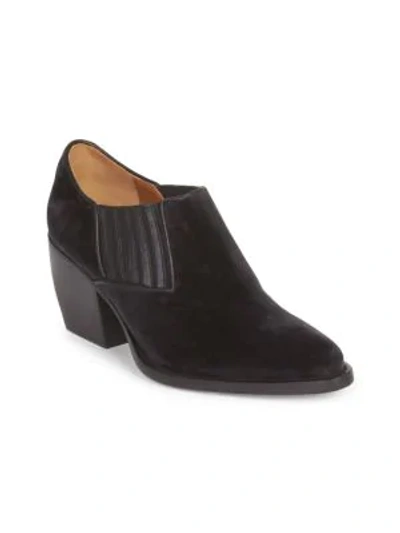 Shop Chloé Rylee Velvet Ankle Boots In Black