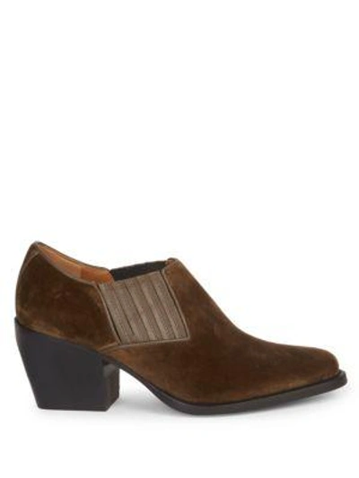 Shop Chloé Rylee Velvet Ankle Boots In Cacao