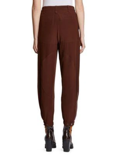 Shop Chloé Silk Jodphur Jogging Pants In Obscure Brown