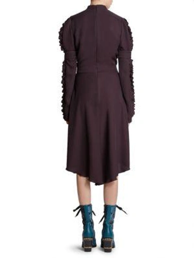 Shop Chloé Silk Crepe Midi Dress In Carbon Brown