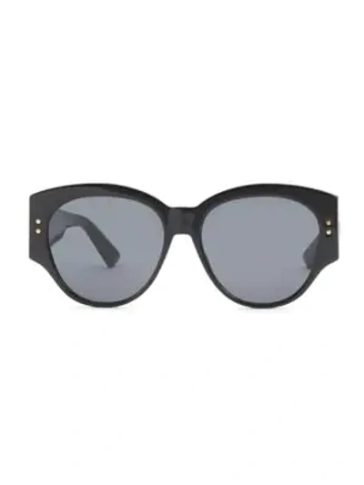 Shop Dior 54mm Lady  Studded Sunglasses In Black