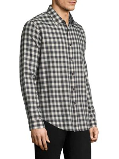 Shop Theory Checkered Cotton Button-down Shirt In Multi