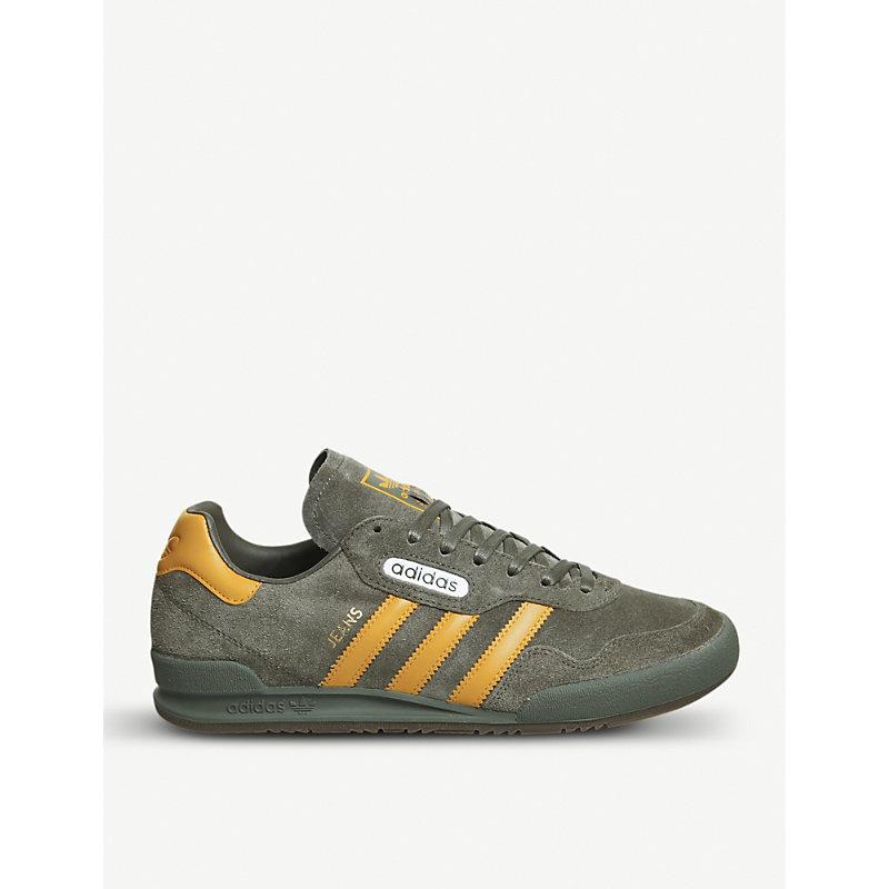 adidas jeans trainers green and yellow