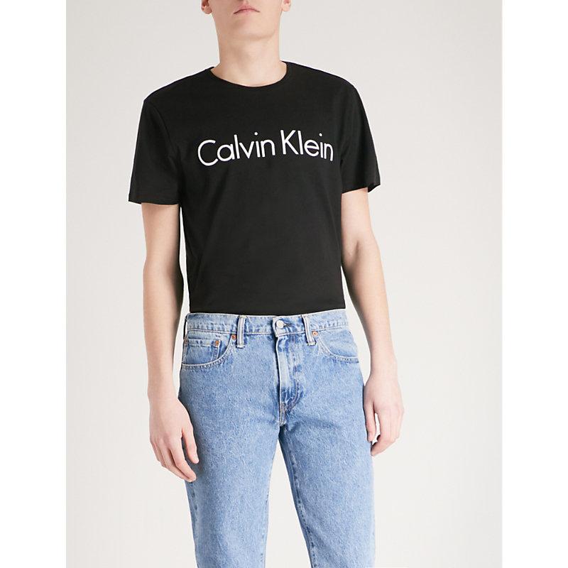 Calvin Klein Jasa Cotton-jersey T-shirt In Black | ModeSens