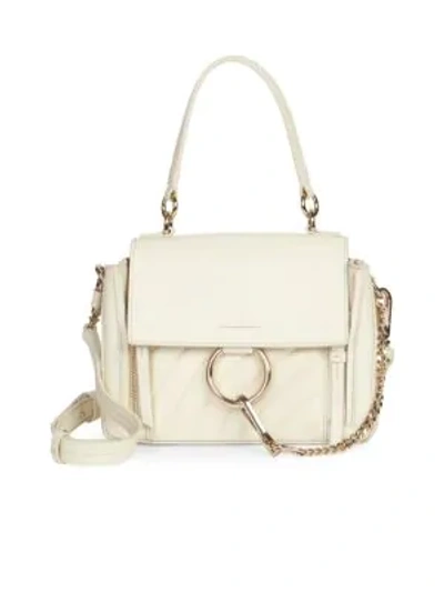 Shop Chloé Mini Faye Leather Day Shoulder Bag In Natural White