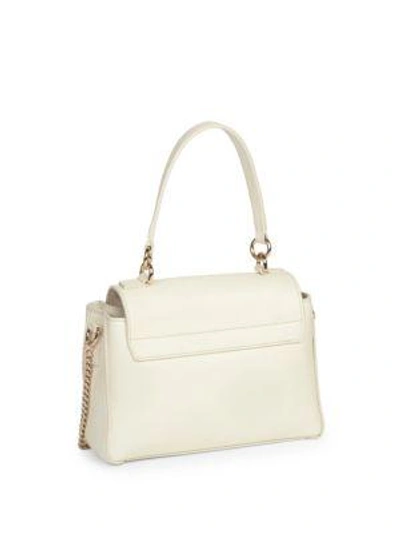 Shop Chloé Mini Faye Leather Day Shoulder Bag In Natural White