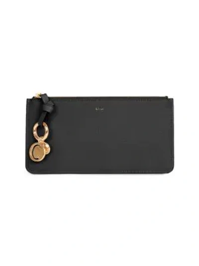 Shop Chloé Leather Card Holder In Black