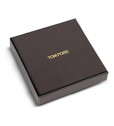 Shop Tom Ford 编织 包装 皮革 手镯 In Brown/gold