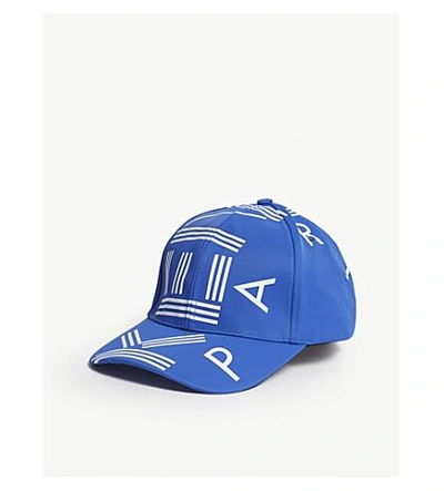Shop Kenzo Logo Nylon Baseball Cap In Blue
