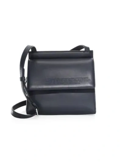 Shop Calvin Klein 205w39nyc Leather Foldover Crossbody Bag In Navy