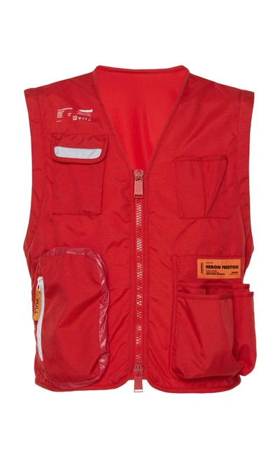 Shop Heron Preston Nylon Tool Vest Jacket In Red