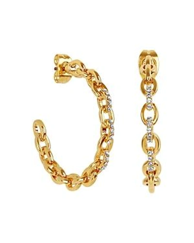 Shop Adore Pave Cable Link Hoop Earrings In Gold