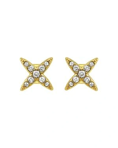 Shop Adore Pave Four Point Star Earrings In Gold