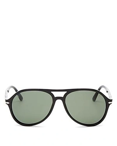 Shop Persol Men's Brow Bar Aviator Sunglasses, 59mm In Black/ Green