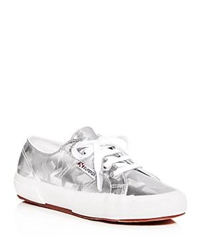 Shop Superga Women's Star-embossed Classic Lace Up Sneakers In Silver