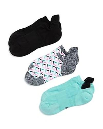 Shop Hue Air Sleek Tab-back Cushion Liner Socks, Set Of 3 In Seawind