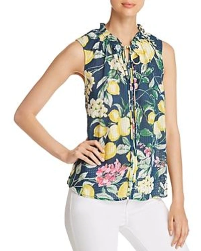 Shop B Collection By Bobeau Dahlia Printed Top In Citrus Print