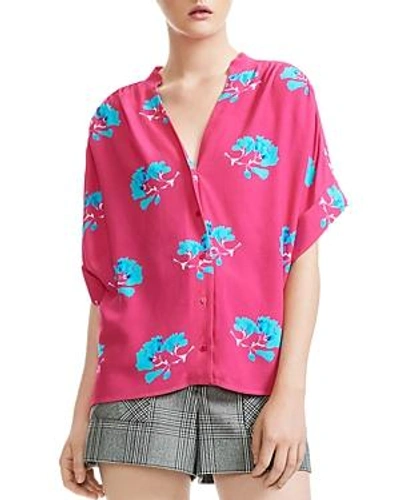 Shop Maje Clowers Floral-print Top In Printed