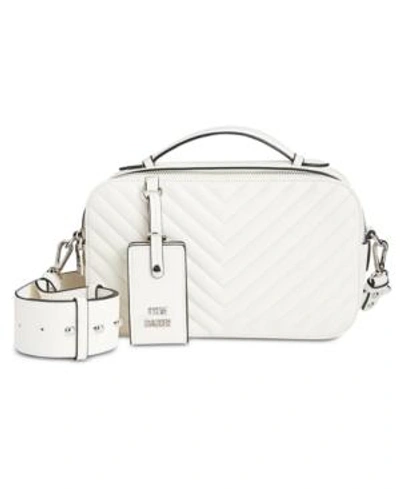 Shop Steve Madden Phoebe Top-handle Camera Crossbody In White/silver