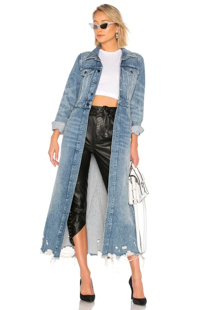 Shop Alexander Wang Fitted Trench Coat In Vintage Light Indigo