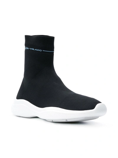 Shop Prada Sock Sneakers - Black