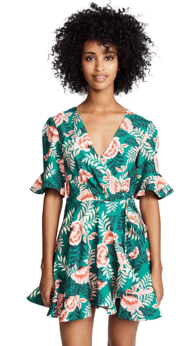 Shop Finderskeepers Songbird Wrap Dress In Forest Floral
