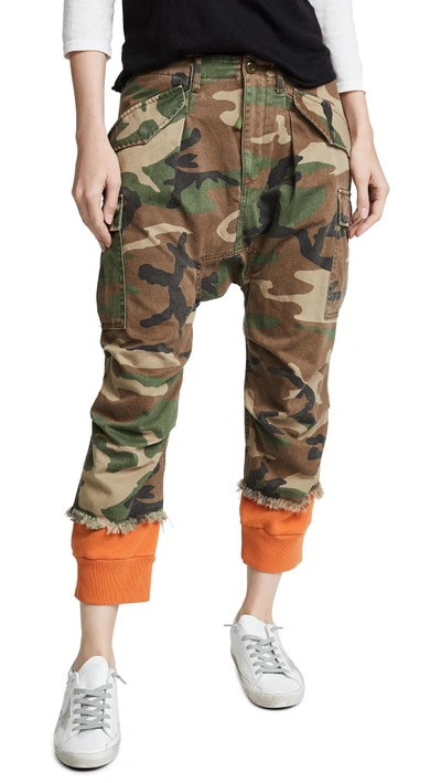 Shop R13 Camo Harem Cargo Pants In Camo/orange