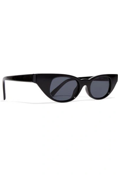 Shop Le Specs + Adam Selman The Breaker Cat-eye Acetate Sunglasses In Black