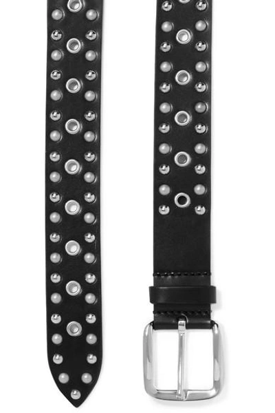 Shop Isabel Marant Rica Embellished Leather Belt In Black