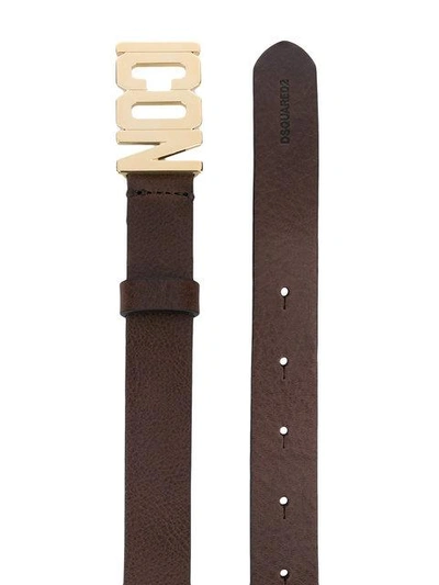 Shop Dsquared2 Icon Buckle Belt - Brown