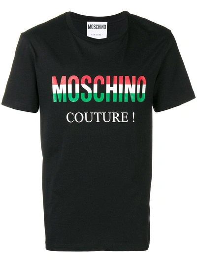 Shop Moschino Printed Logo T In Black