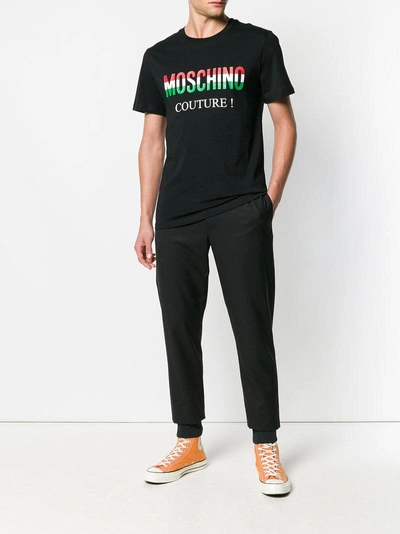 Shop Moschino Printed Logo T In Black