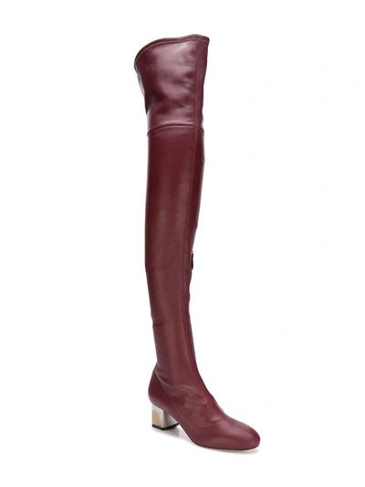 Shop Alexander Mcqueen Klassische Overknee-stiefel In Red