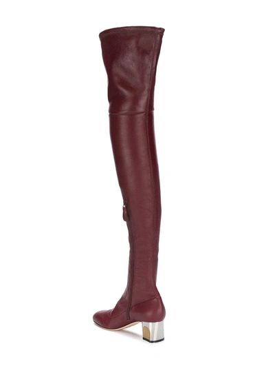 Shop Alexander Mcqueen Klassische Overknee-stiefel In Red