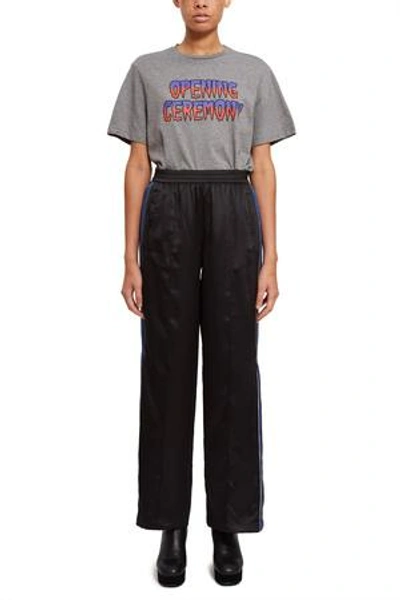 Shop Opening Ceremony Satin Wide Leg Track Pant In Black