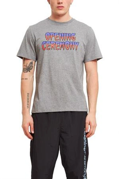 Shop Opening Ceremony Melted Logo Tee In Heather Grey