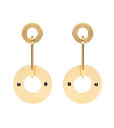 Shop Marni Disc Drop Earrings In Gold