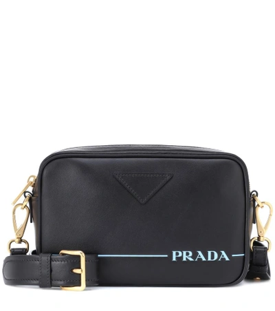 Shop Prada Leather Crossbody Bag In Black