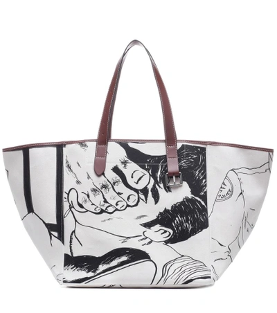 Shop Jw Anderson Belt Printed Tote In White