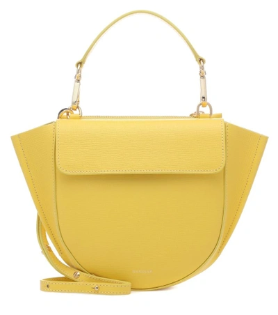 Shop Wandler Hortensia Mini Leather Shoulder Bag In Yellow