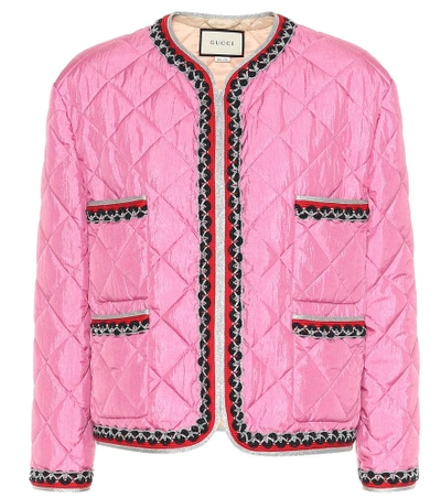 Shop Gucci Quilted Jacket In Pink
