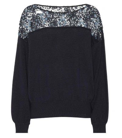 Shop See By Chloé Wool And Cotton Sweater In Blue