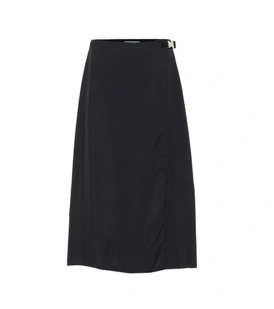 Shop Prada Midi Skirt In Black