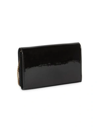 Shop Saint Laurent Patent Leather Wallet-on-chain In Black