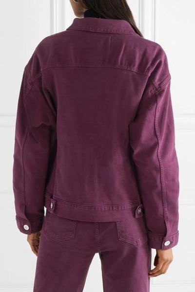 Shop 3x1 Oversized Denim Jacket In Burgundy